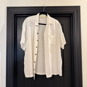 Caribbean White Casual Button Down Shirt
